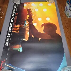 Fender The Sounds That Create Legends Poster 2013 Guitar Music Rock Iconic large